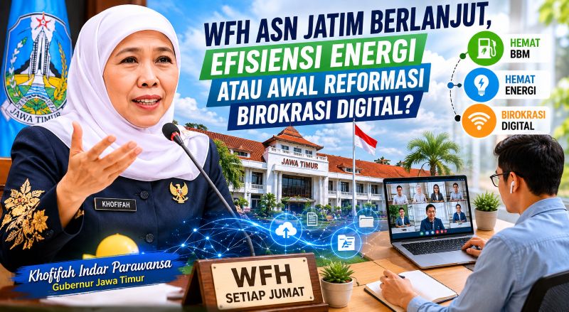 WFH ASN Jatim Berlanjut, Efisiensi Energi atau Awal Reformasi Birokrasi Digital?