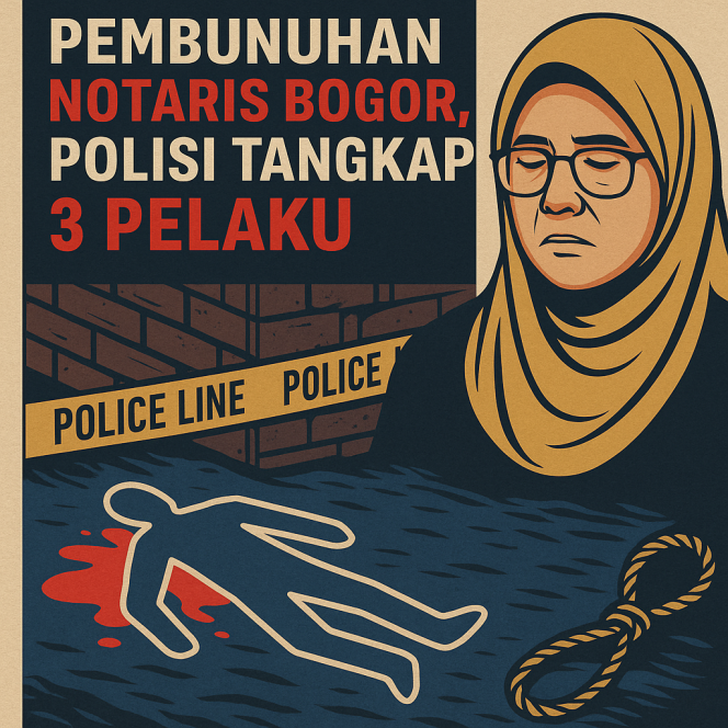 
					Pembunuhan Notaris Bogor, Polisi Tangkap 3 Pelaku